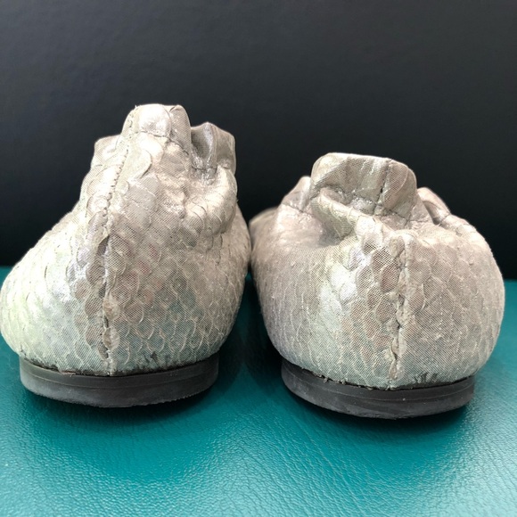 Tory Burch Silver Leather Ballet Flats - Picture 2 of 5